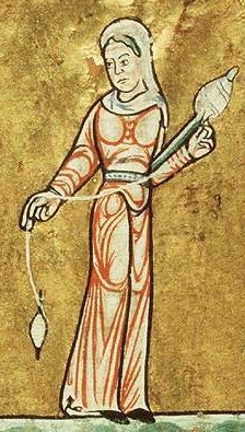 Femme filant, manuscrit normand - 1180